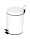 Tretabfalleimer, rund, Weiß, Stahlblech, Kunststoffeinsatz, Inhalt 5 L, (H/Ø) 28,5/20,5 cm