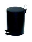 Tretabfalleimer, rund, Schwarz, Stahlblech,...