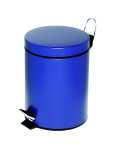 Tretabfalleimer, rund, Blau, Stahlblech,...