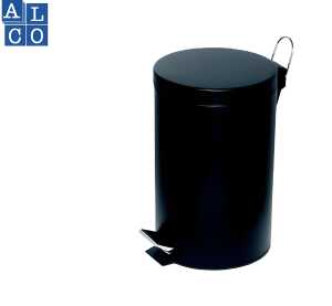 Alco Tretabfalleimer Stahl kunststoffbeschichtet 12l schwarz