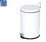 Tretabfalleimer, rund, Weiß, Stahlblech,...