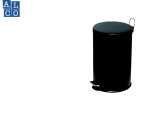 Tretabfalleimer, rund, Schwarz, Stahlblech,...