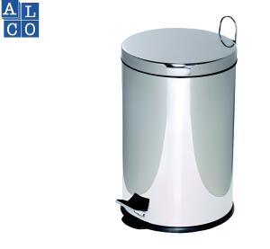 Alco Tretabfalleimer Stahl kunststoffbeschichtet 20l silber