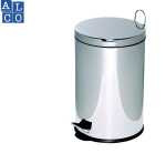 Tretabfalleimer, rund, silberfarben, Stahlblech,...