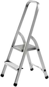 Haushaltsleiter, Aluminium, 2-stufig, zusammenklappbar, einseitig begehbar