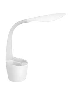 LED-Tischleuchte, Weiß, 4-fach dimmbar, Schreibtischbutler, flexibler Lampenarm, 230 V, 7 W