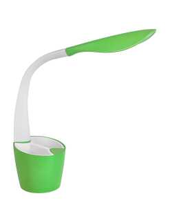 LED-Tischleuchte, Grün-Weiß, 4-fach dimmbar, Schreibtischbutler, flexibler Lampenarm, 230 V, 7 W