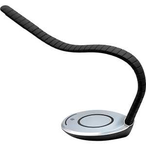 LED-Tischleuchte, Schwarz, silikonüberzogen, flexibel, USB-Port 7-fach dimmbar, 230 V, 5 W