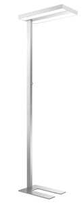 LED-Stehleuchte, Aluminium, silberfarben, Raster, 4.000K, stufenlos dimmbar, 2 x 168 LEDs, 60W