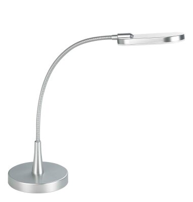 Alco LED-Tischleuchte, silber- farben, Kunststoff, flexibler Arm,