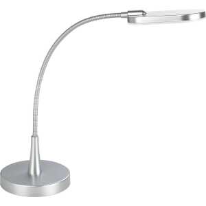 LED-Tischleuchte, silber- farben, Kunststoff, flexibler Arm, 3,6 W