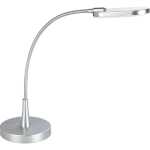 LED-Tischleuchte, silber- farben, Kunststoff, flexibler Arm, 3,6 W