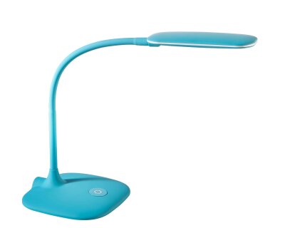 Alco LED-Tischleuchte, Blau, flexibler Lampenarm, 3-fach dimmbar,