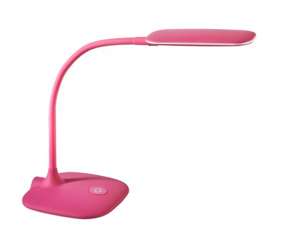 Alco LED-Tischleuchte, Pink, flexibler Lampenarm, 3-fach dimmbar,