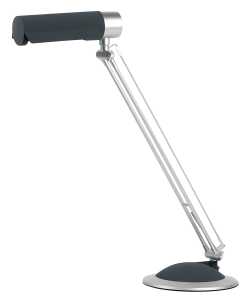 Tischleuchte, silberfarben, Anthrazit, E27, 230 V, 20 W, ohne Leuchtmittel, , Standfuß & Klemme