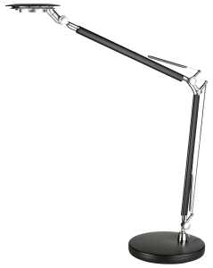 LED-Tischleuchte, Schwarz, Doppelgelenk, Doppelarm, 12 LEDs, 8 W