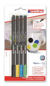 Edding Porzellanpinselstift 4200 1-4 mm 4er-Set cool colours