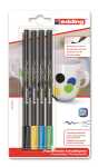Edding Porzellanpinselstift 4200 1-4 mm 4er-Set cool colours