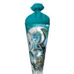 Motiv-Schultüte Eisdrache 70cm rund Rot(h)-Spitze Filzverschluss