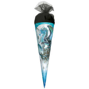 Motiv-Schultüte Eisdrache 35cm rund Tüllverschluss