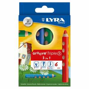 Wachsmalstift und Aquarellstift in Einem! 6er Kartonetui K06