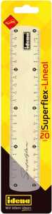 Idena 20009 Lineal 20 cm, Flexi, Kunstoff, transparent