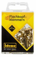 Idena 12078 - Flachkopfklammern, 50 Stück, vermessingt