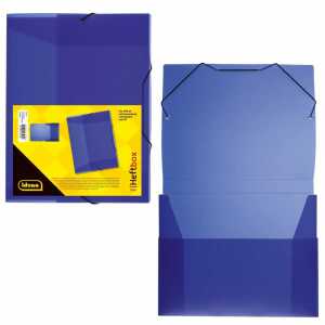 Idena 225402 - Heftbox DIN A4 mit Gummizug, transluzent blau