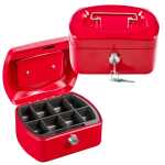Idena Geldkassette 6" 155x120x90mm, rot - Metall, 8...