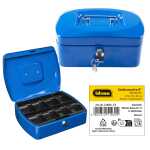 Idena Geldkassette 8" 205x160x90mm, blau - Metall, 8...
