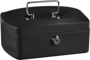 Idena Geldkassette 8" 205x160x90mm, schwarz - Metall, 8 Fächer