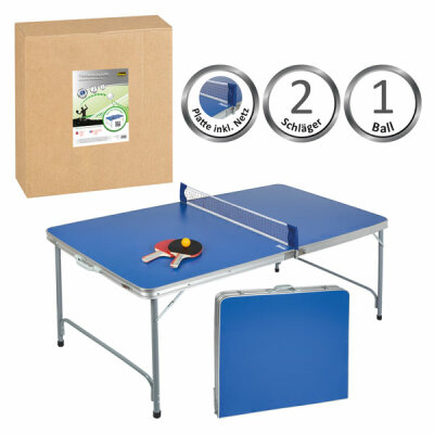 Idena Tischtennisplatte compact, klappbar, Set - mit 2 Schlägern, 1 Tischtennisball und Netz, - 160 x 80 x 70 cm für innen und außen