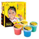Idena Fingermalfarben 4x150g,blau/grün/gelb/rot