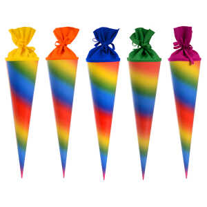 Goldbuch Bastelschultüte 70cm mit farbigem Filzverschluss Regenbogen