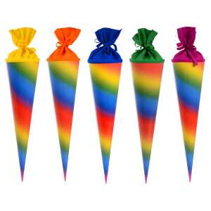 Goldbuch Bastelschultüte mit farbigem Filzverschluss Regenbogen