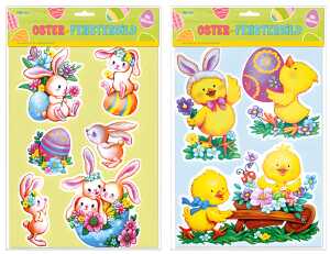 Trötsch Osterfensterbilder Hasen/Küken