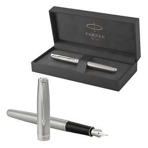 PARKER Füllfederhalter Sonnet Edelstahl P.T. M Schwarz