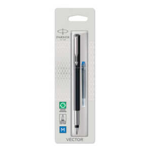 PARKER Füllfederhalter VECTOR Schwarz - 1er Blister M Blau