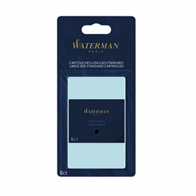 WATERMAN Standard Tintenpatrone Standard Intense Black (alt: Schwarz) (8)  1er Blister