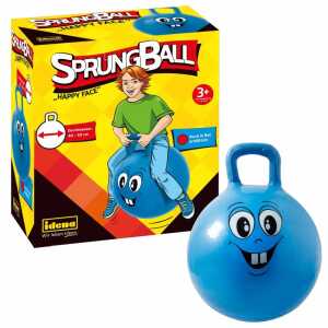 Idena Sprungball blau Happy Face, Ø 45-50cm