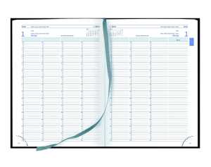 2027 GÜSS Planungsbuch A4, 768 S., Doppelseite pro Tag, Einband Tucson blau
