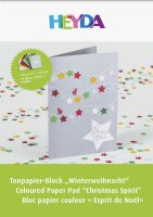 HEYDA 2047153 Tonpapier-Block Winterweihnacht A4 weiss...