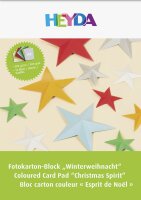 HEYDA 2047152 Fotokarton-Block Winterweihnacht A4 weiss...