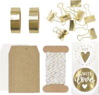 HEYDA 204870745 Schöner Schenken-Set 15 x 15 x 2 cm goldfarben