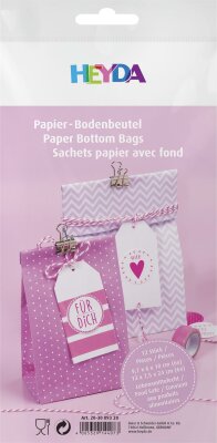 HEYDA 203089320 Bodenbeutel 130 x 75 x 240 mm 97 x 60 x 180 mm Papier rosa