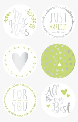 HEYDA 203780805 Sticker Just Married 10 x 19 cm Sticker Ø 4 cm