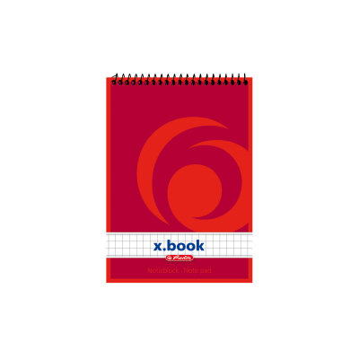 Herlitz Spiralnotizblock A6 70g/m² 50 Blatt kariert