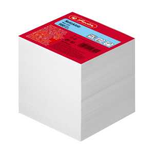 Herlitz Notizklotz 9x9cm 900Blatt weiß blanko geleimt mit Deckblatt