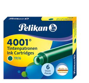 Pelikan Tintenpatrone 4001 TP/6 dunkelgrün 6 Patronen Faltschachtel