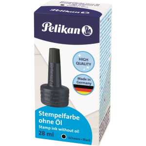 Pelikan Stempelfarbe o.Öl schwarz 4 K 28 ml Verstreicherflasche
